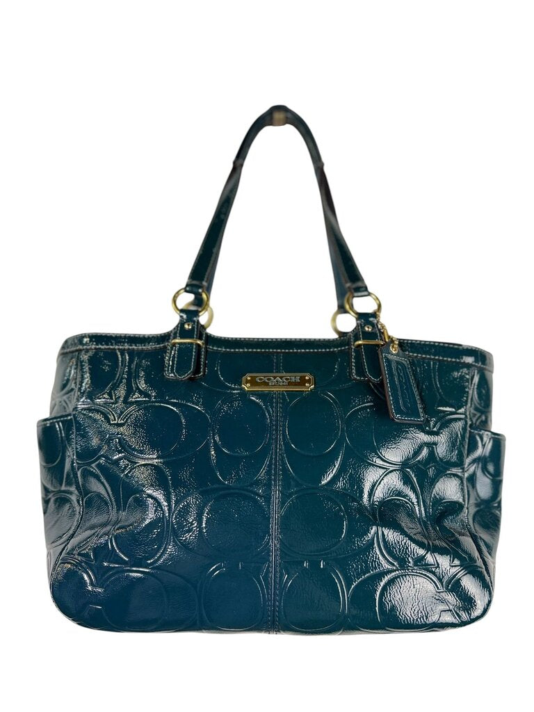 COACH GALLERY EMBOSSED PATENT LEATHER TOTE