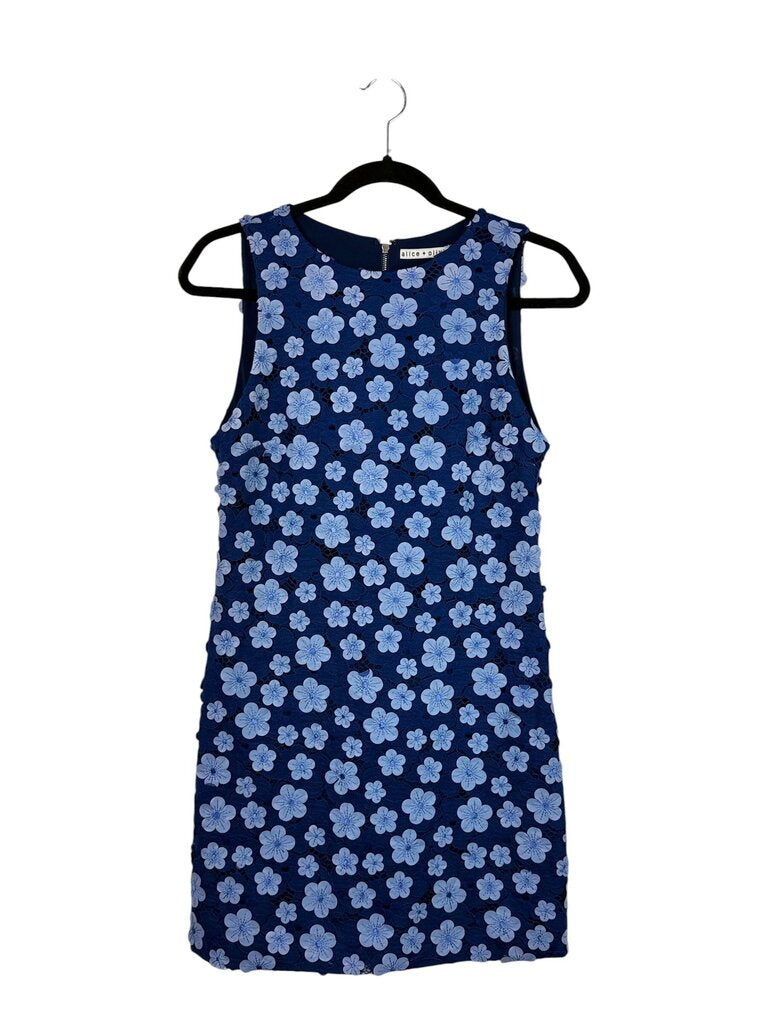 ALICE & OLIVIA FLORAL LACE SHIFT DRESS