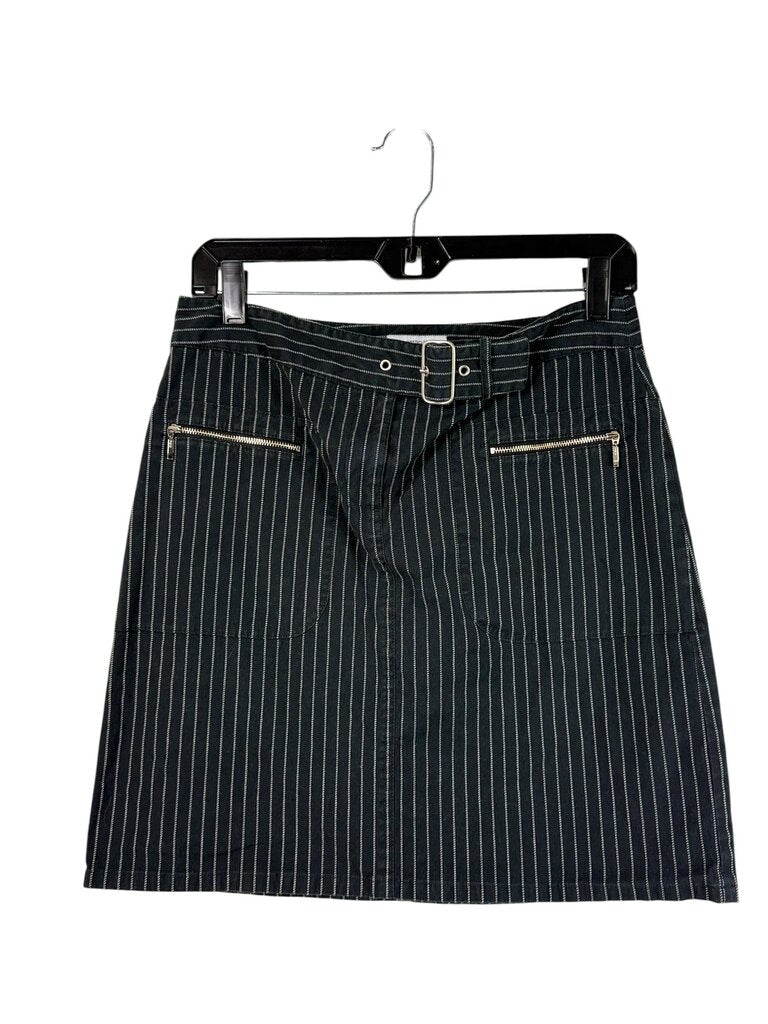 LOFT STRIPED BELTED MINI SKIRT