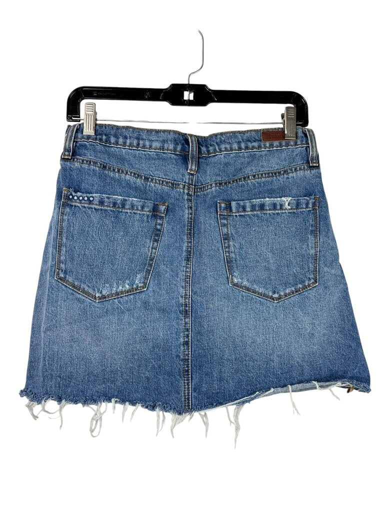 BLANC NYC DISTRESSED DENIM MINI SKIRT
