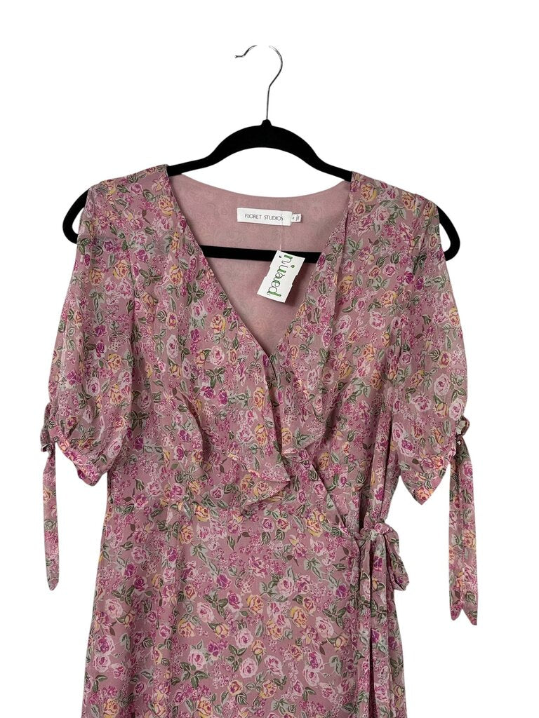 FLORET STUDIO FLORAL MIDI DRESS