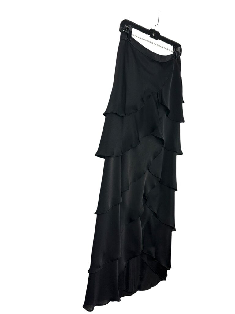 XSCAPRE SATIN TIERED MAXI SKIRT