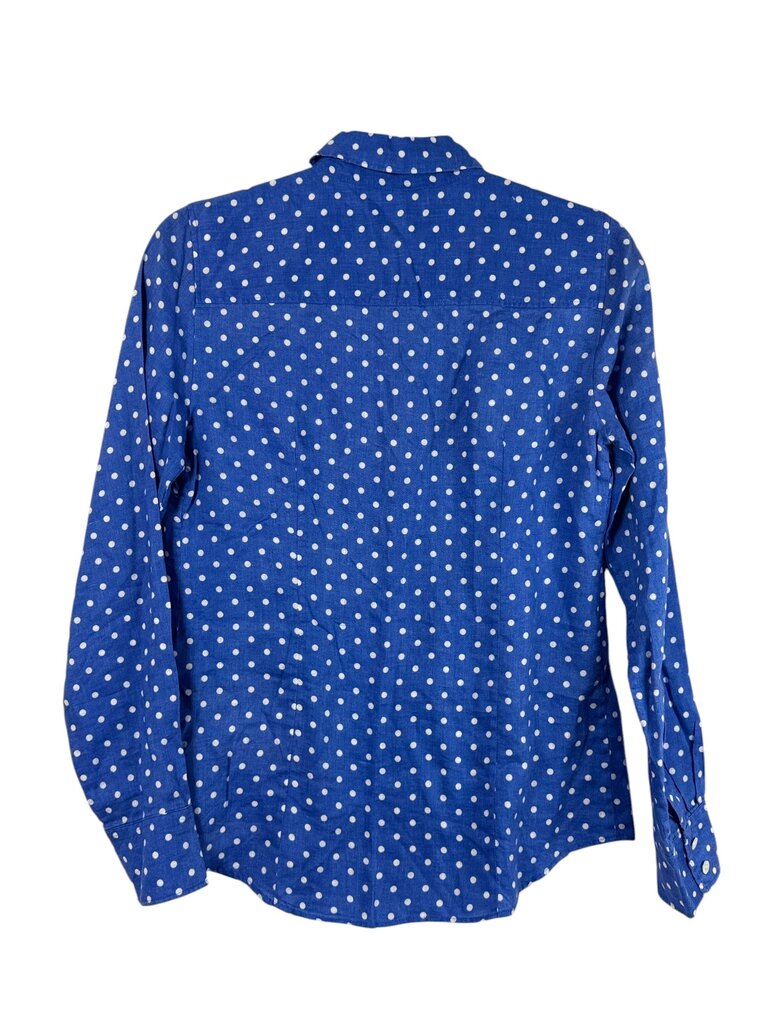 J. CREW LINEN POLKA DOT BUTTON DOWN