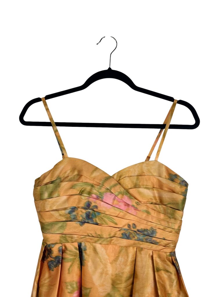 JAMES COVIELLO FLORAL SATIN DRESS