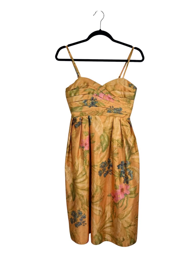 JAMES COVIELLO FLORAL SATIN DRESS
