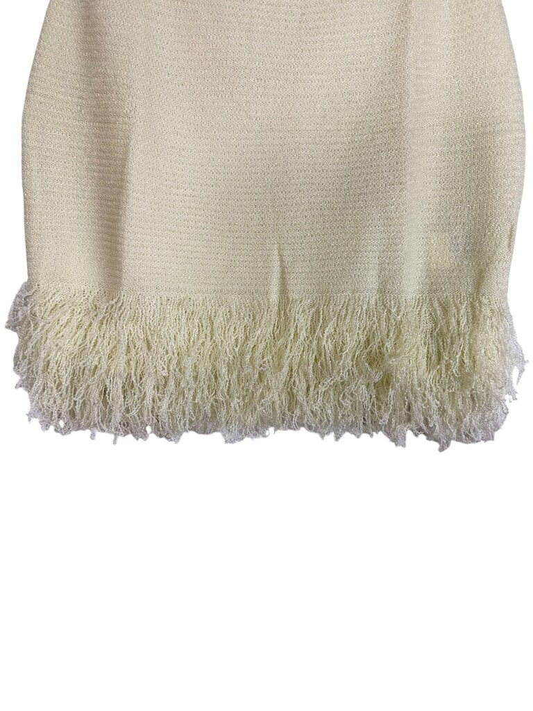 KNIT FRINGE HEM MINI SKIRT
