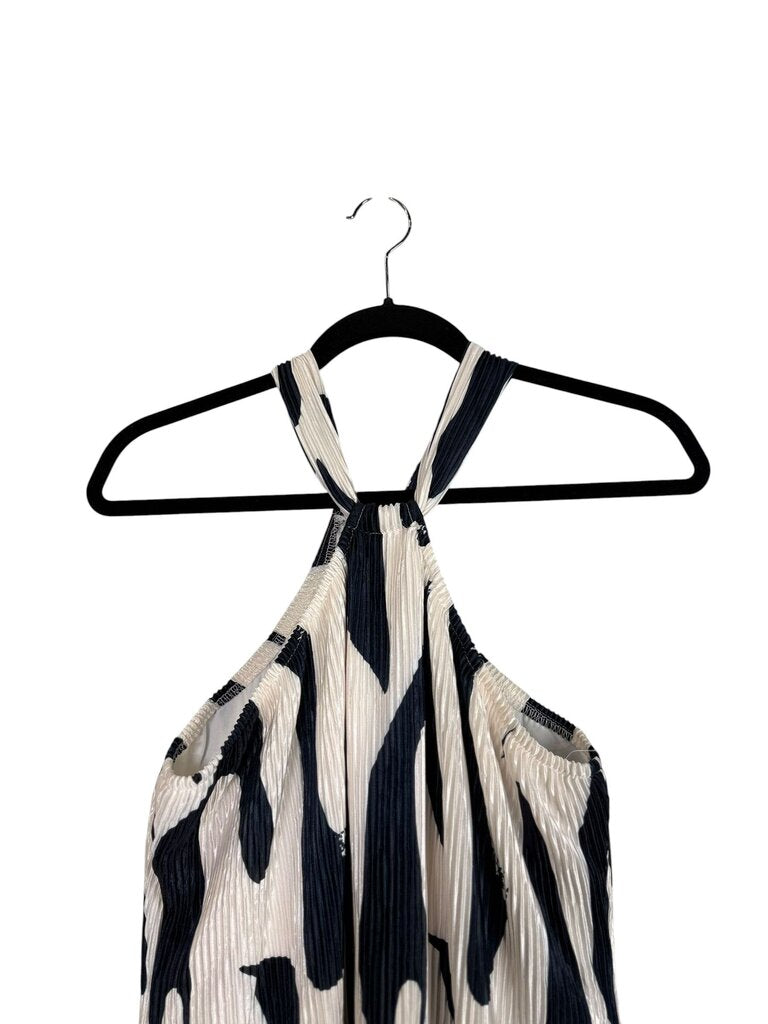 ABSTRACT PLEATED MINI DRESS