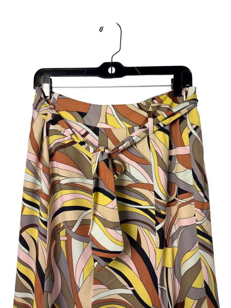 KASPER WAVY PRINT MIDI SKIRT