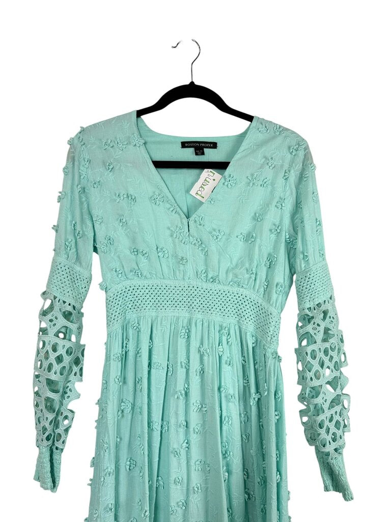 BOSTON PROPER EYELET LACE MAXI DRESS