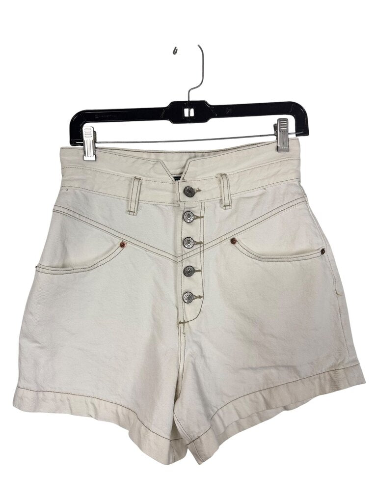 ABERCROMBIE & FITCH NATURAL RISE BUTTON SHORTS