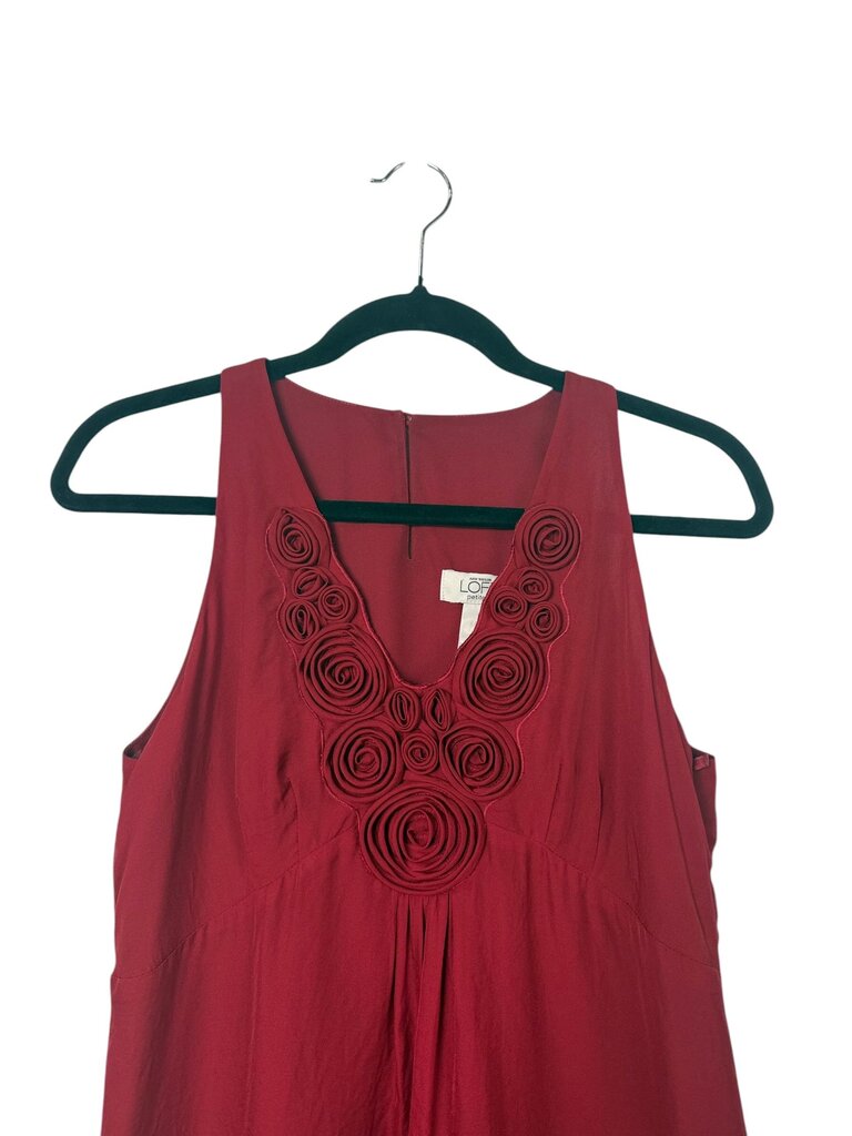 LOFT ROSETTE SATIN DRESS