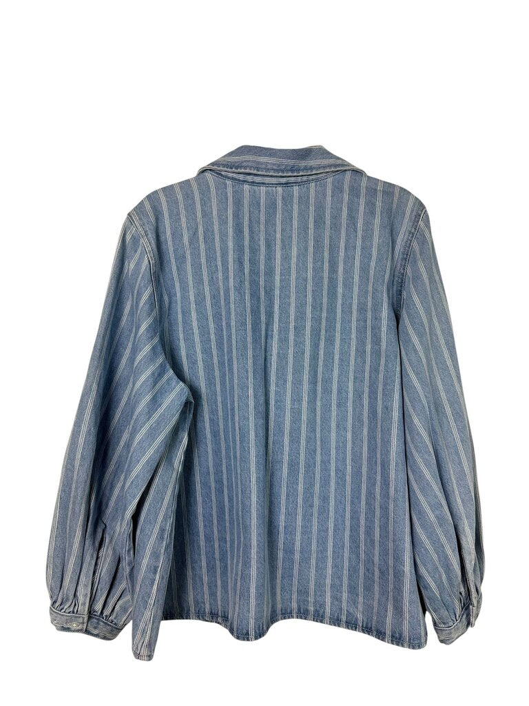 PER UNA STRIPED DENIM TOP