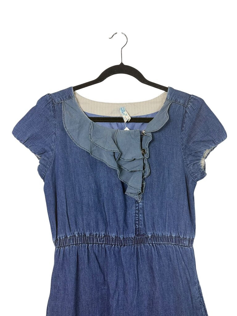 MAEVE CHAMBRAY RUFFLE DRESS
