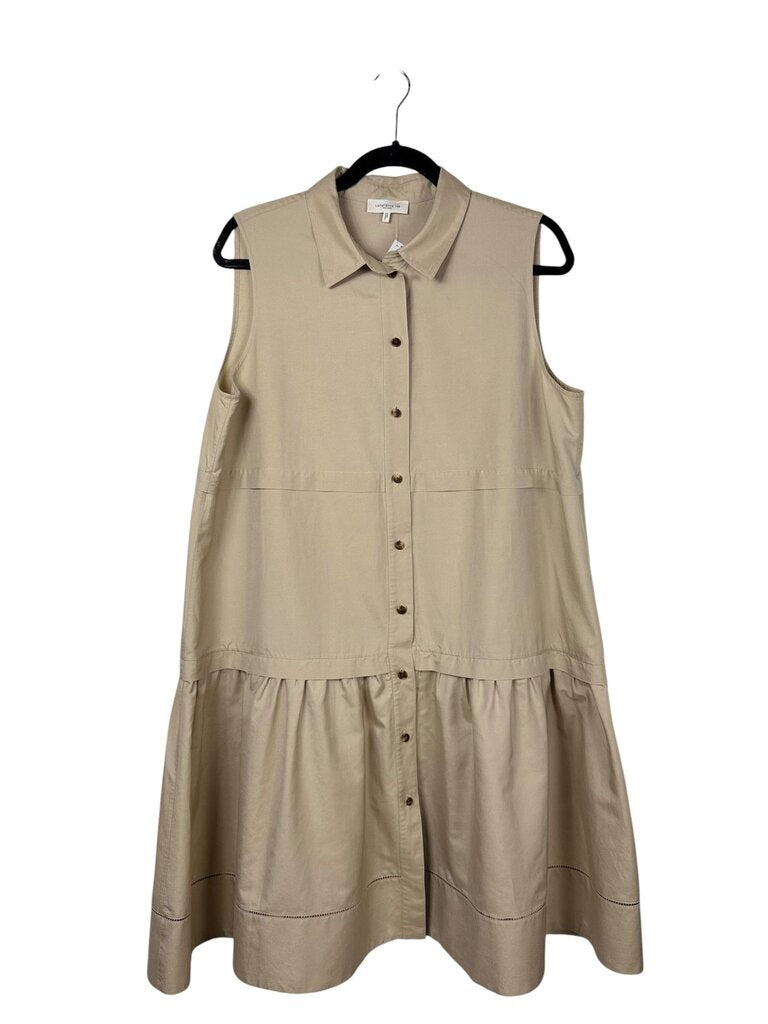 LAFAYETTE 148 TIERED BUTTON SHIRT DRESS