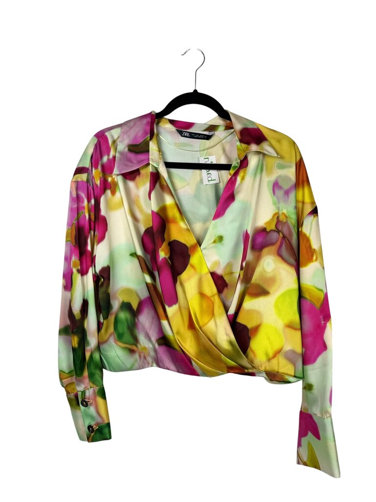 ZARA BLURRY FLORAL BLOUSE