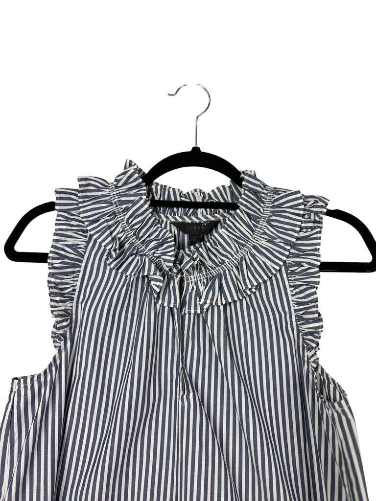 J. CREW RUFFLE STRIPE TOP