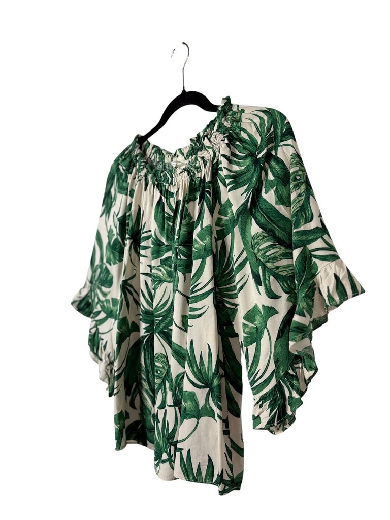 H&M PALM LEAVES PRINT BLOUSE