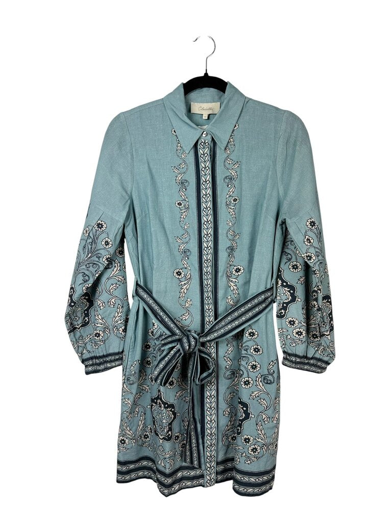 CLEOBELLA LINEN BELTED SHIRT DRESS