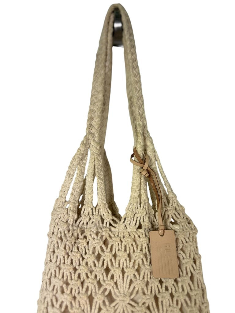 RALPH LAUREN CROCHET TASSEL HANDBAG