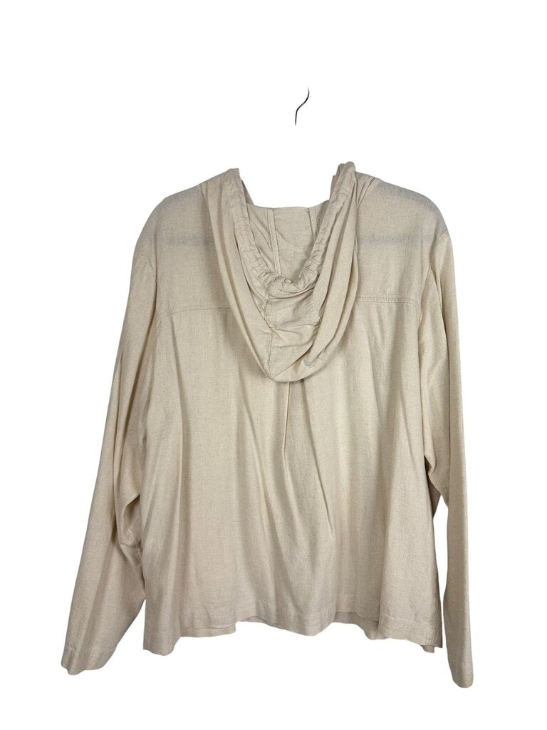 J.JILL ZIP UP LINEN HOODIE