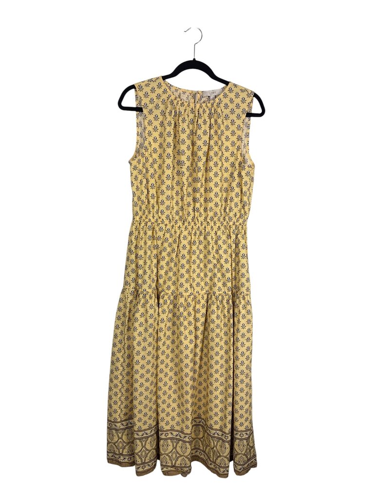 LOFT FLORAL TIERED MIDI DRESS
