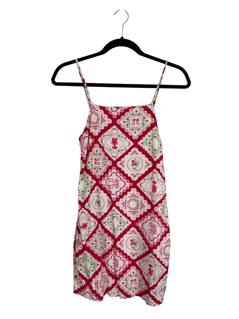 MONTEAU ROSES & BOWS PATTERN MINI DRESS