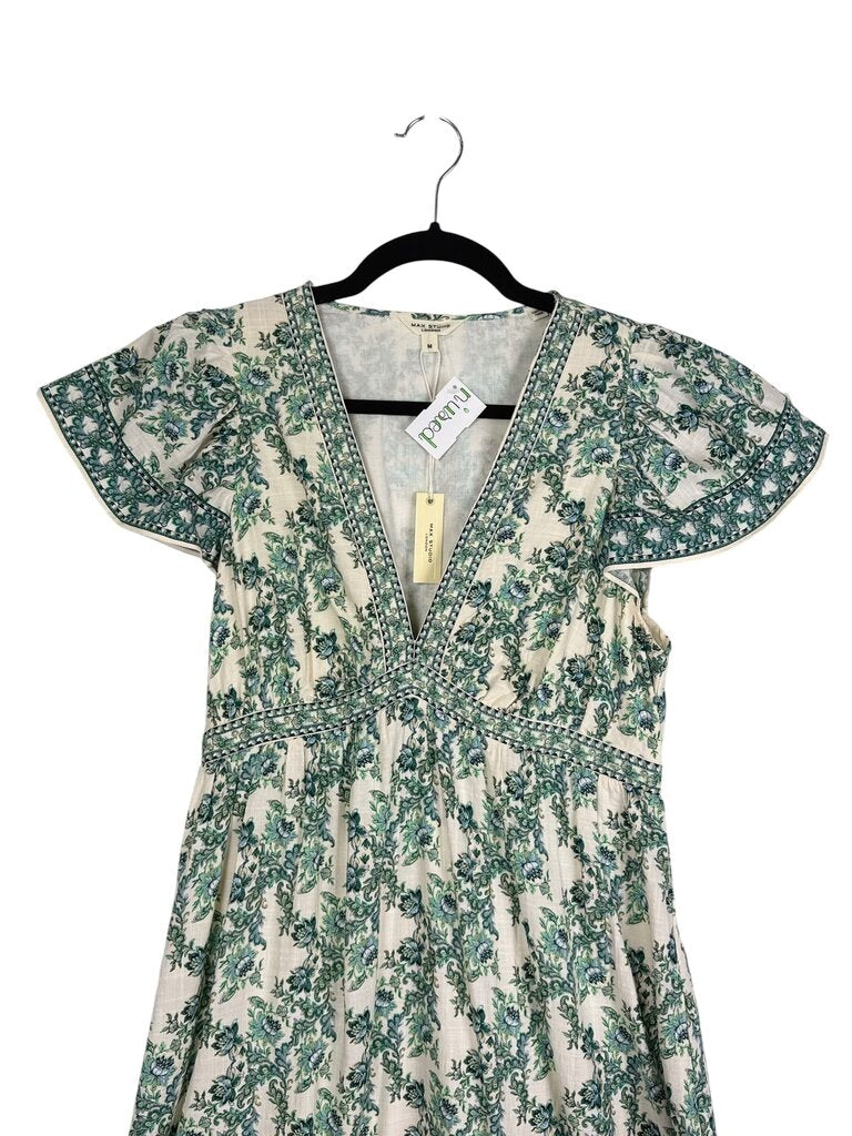 MAX STUDIO FLORAL RUFFLE MAXI DRESS