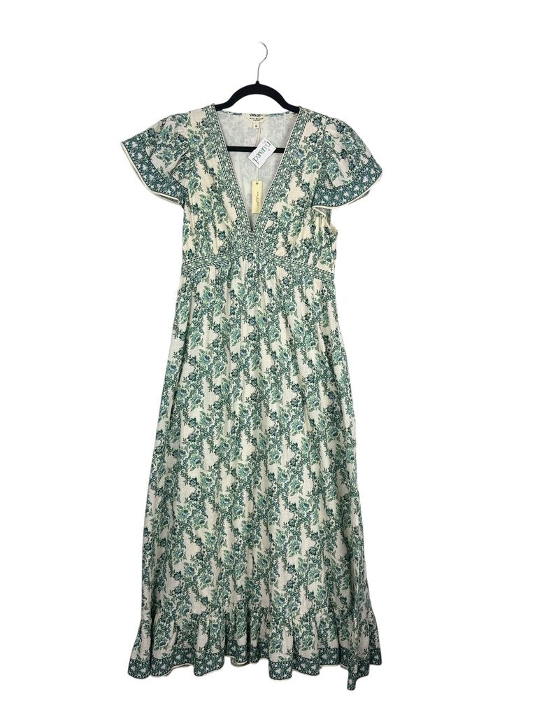 MAX STUDIO FLORAL RUFFLE MAXI DRESS