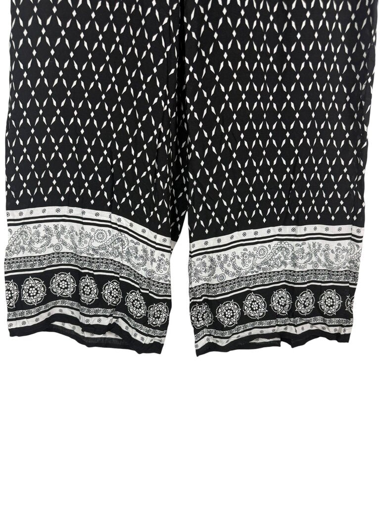 H&M PAISLEY & GEO WIDE LEG PANTS