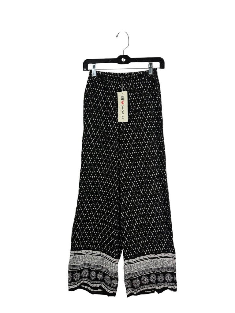 H&M PAISLEY & GEO WIDE LEG PANTS