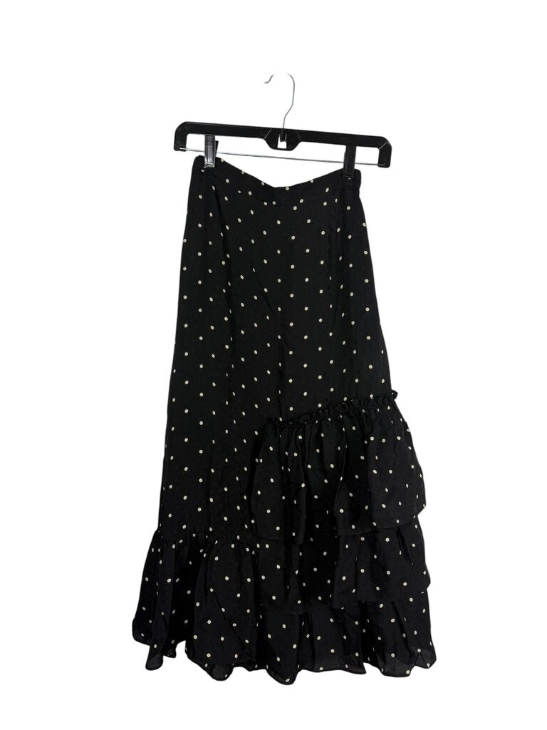 H&M RUFFLE POLKA DOT MIDI SKIRT