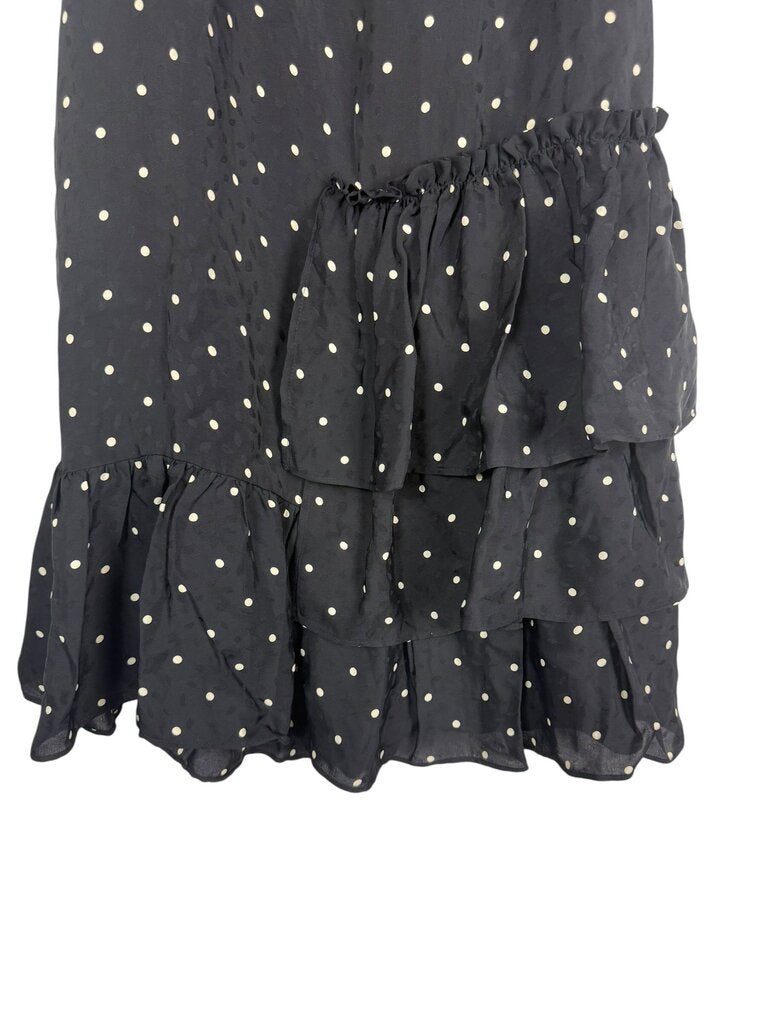 H&M RUFFLE POLKA DOT MIDI SKIRT
