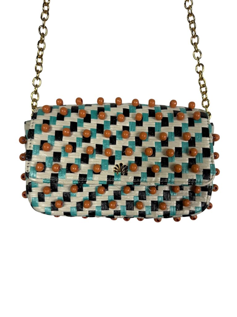 LELE SADOUGHI BELEN RAFFIA WOVEN CROSSBODY