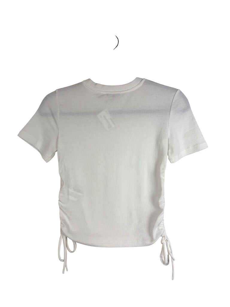 ZARA RUCHED SIDES COTTON TEE SHIRT