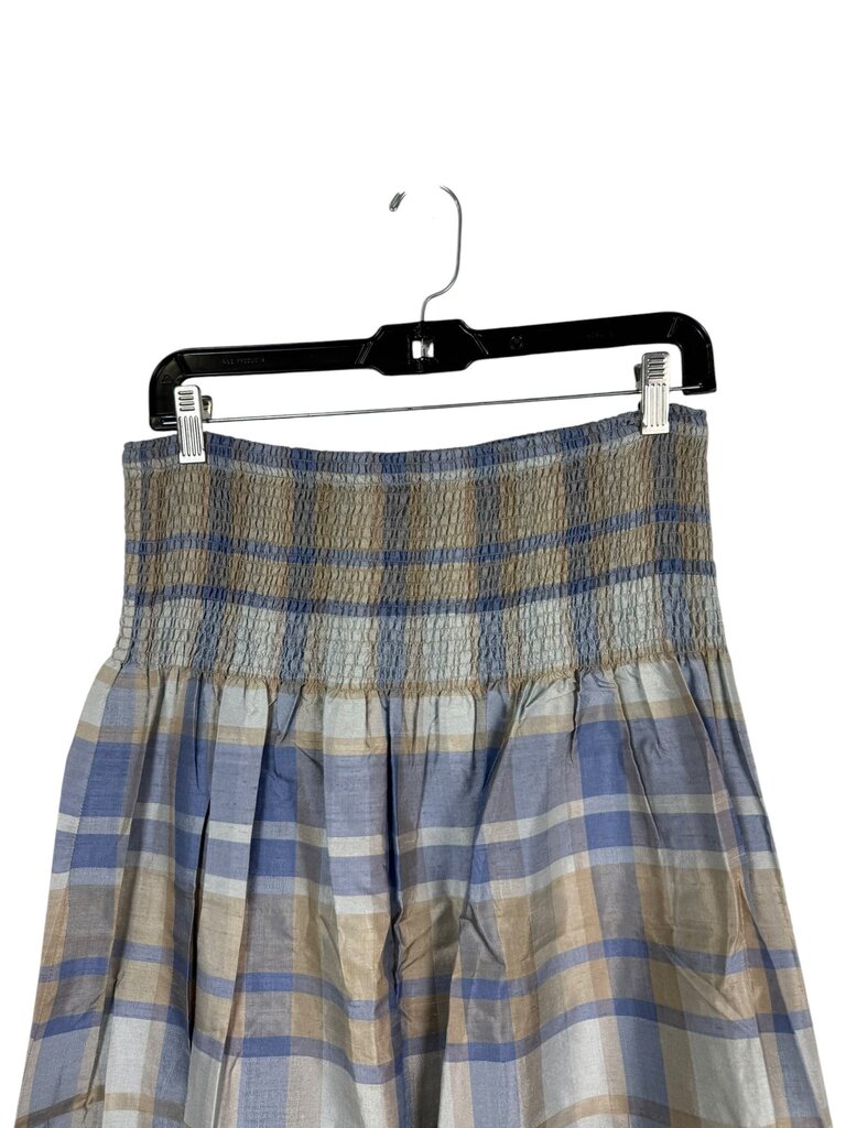 STRAPLES PLAID MAXI DRESS