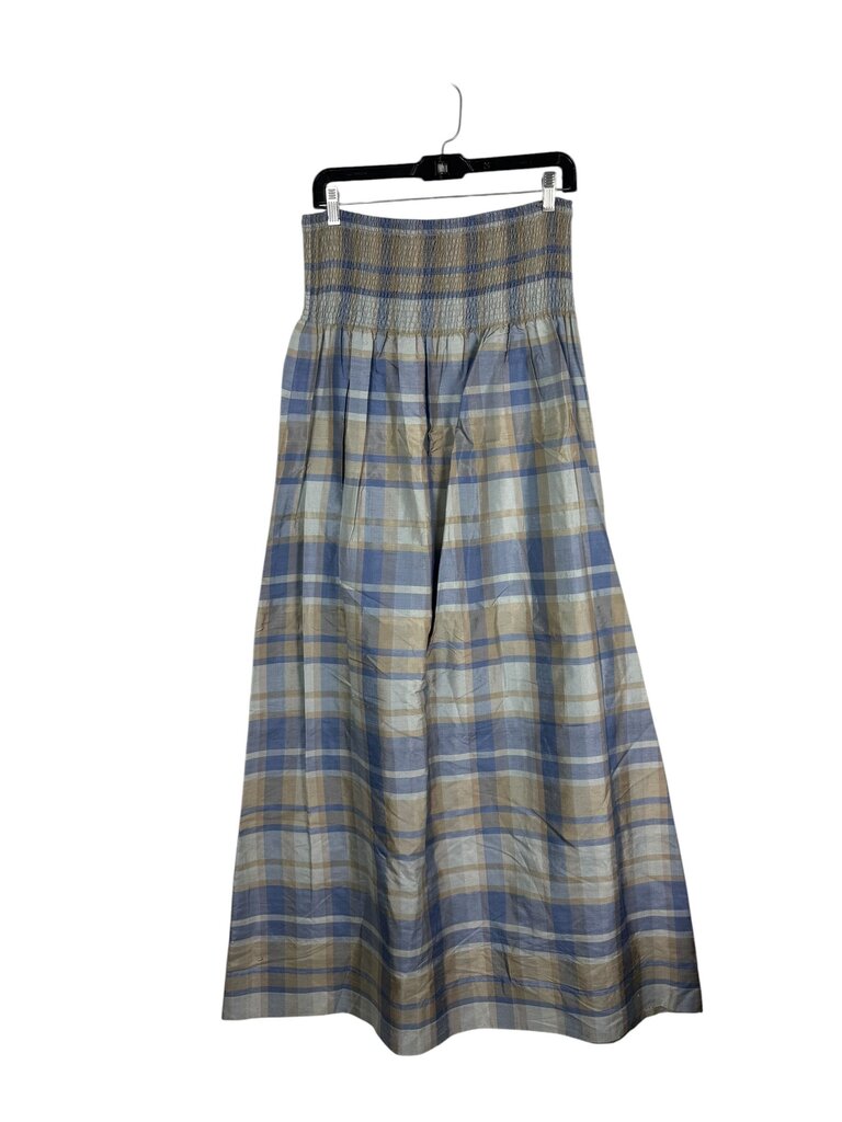 STRAPLES PLAID MAXI DRESS