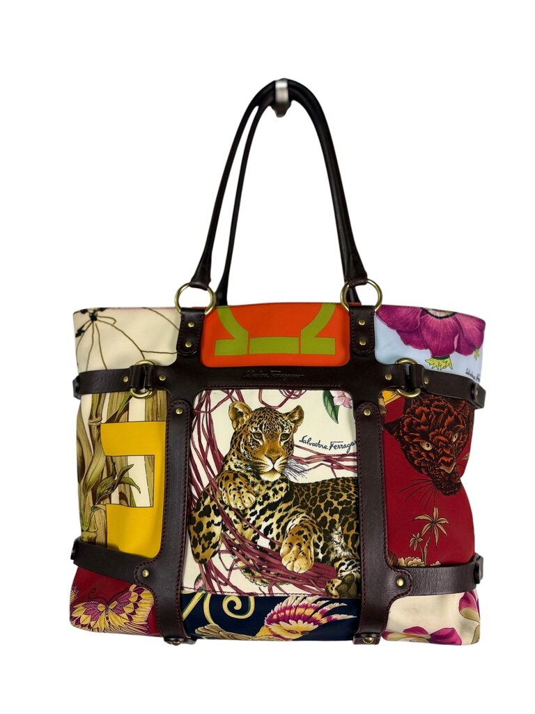 SALVATORE FERRAGAMO NYLON PRINTED TOTE