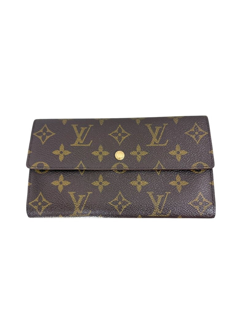 LOUIS VUITTON LEATHER MONOGRAM SARAH CLASSIC FLAP WALLET