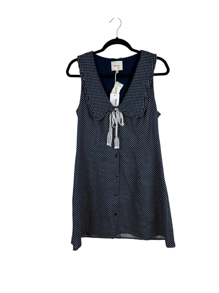 REFORMATION POLKA DOT BUTTON SHIRT DRESS