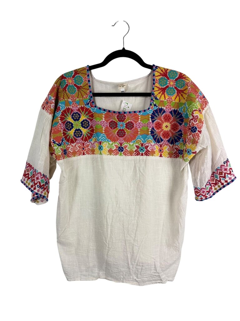 IVU JANE CROSS STITCH FLORAL BLOUSE