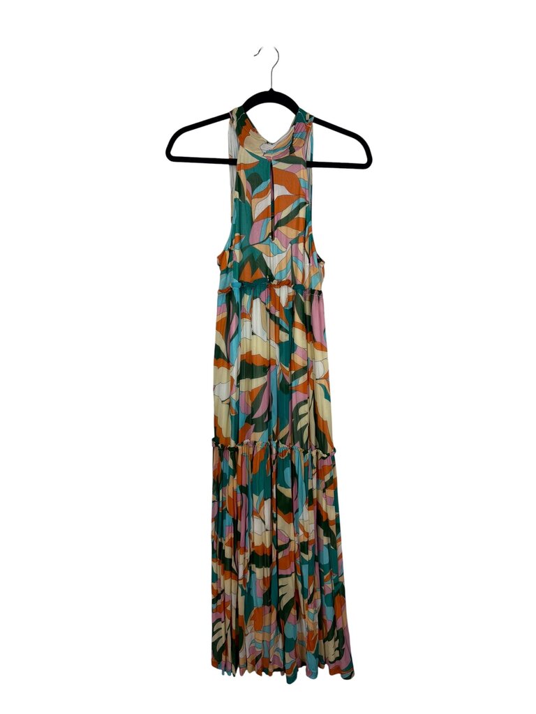 MAEVE ABSTRACT PRINT HALTER MAXI DRESS