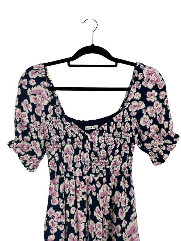 ABERCROMBIE & FITCH FLORAL SMOCK MIDI DRESS