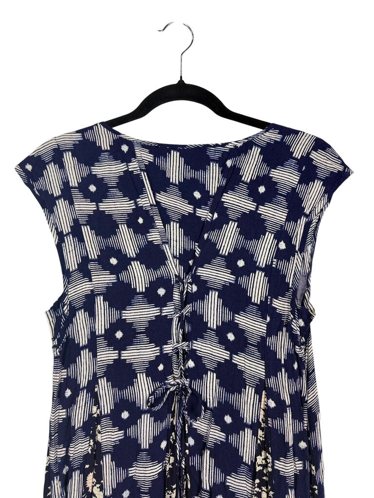 MAEVE GEO FLORAL LACE UP DRESS