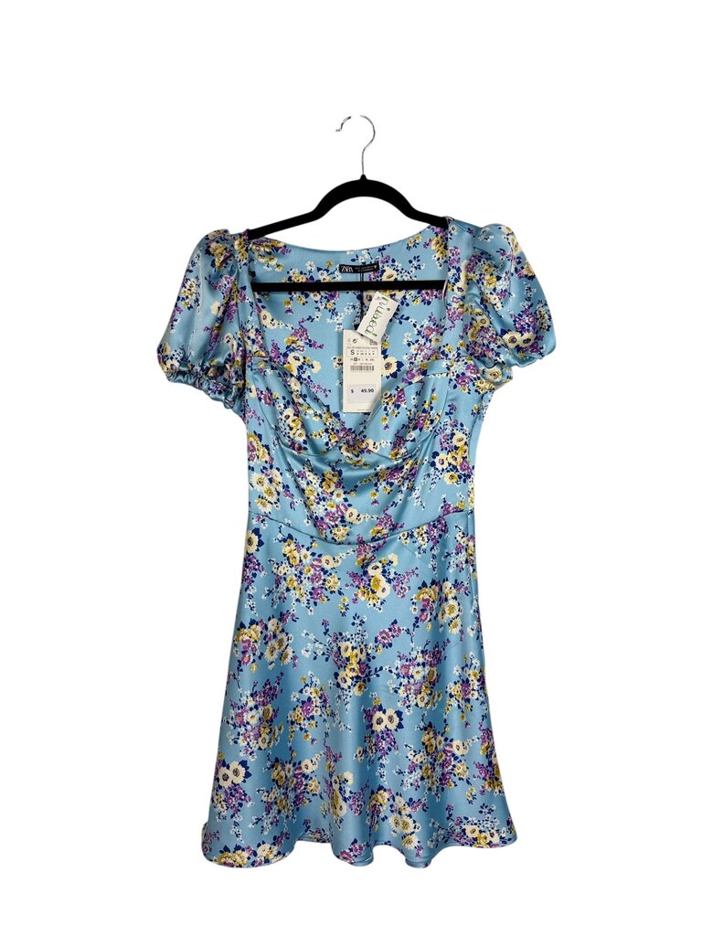ZARA FLORAL SATIN DRESS