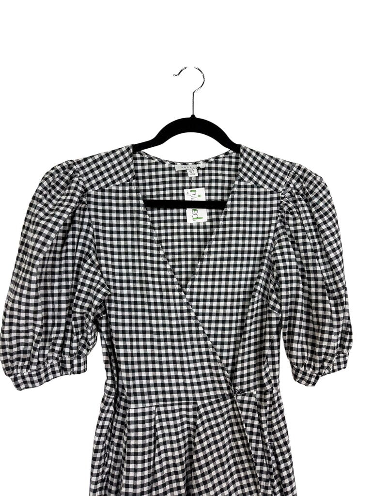 TOPSHOP GINGHAM WRAP DRESS