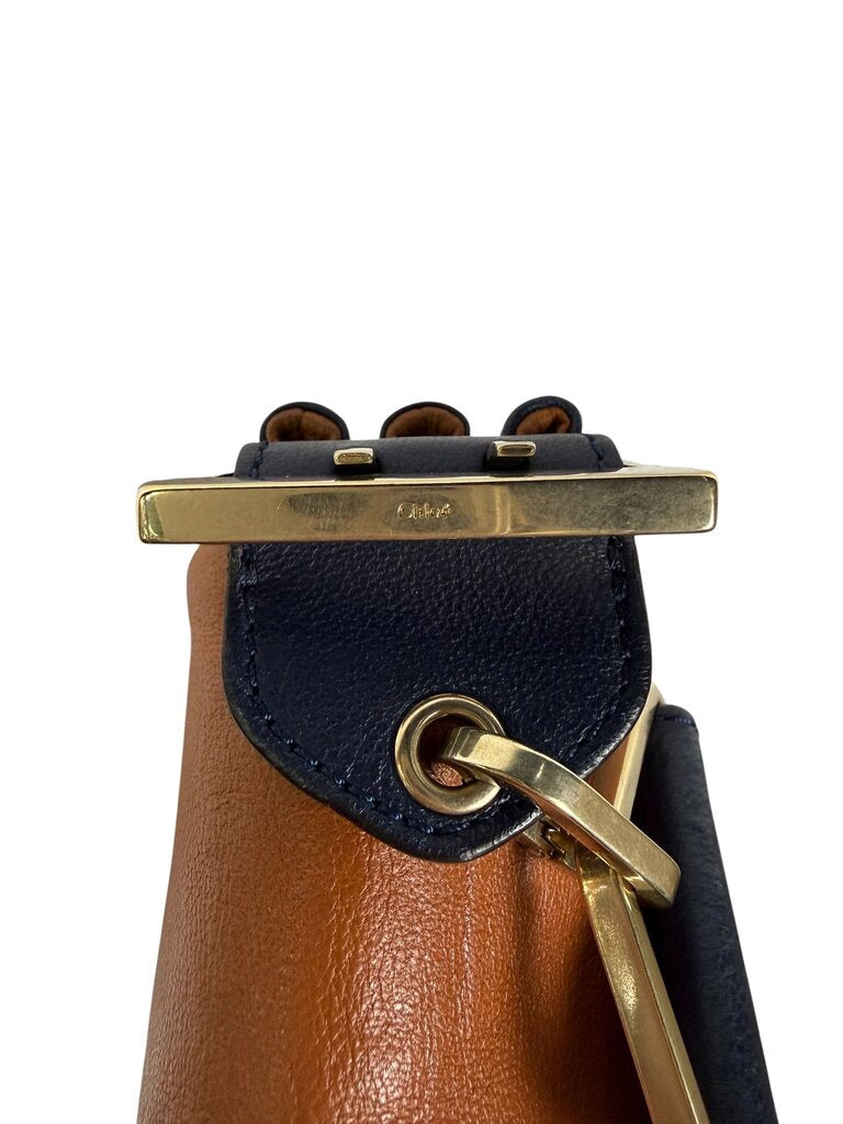 CHLOE LEATHER COLORBLOCK SHOULDER BAG