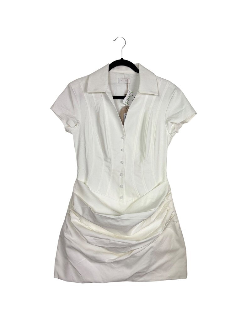 MESHKI DRAPED SHIRT DRESS