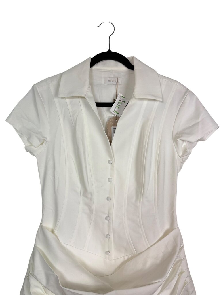 MESHKI DRAPED SHIRT DRESS