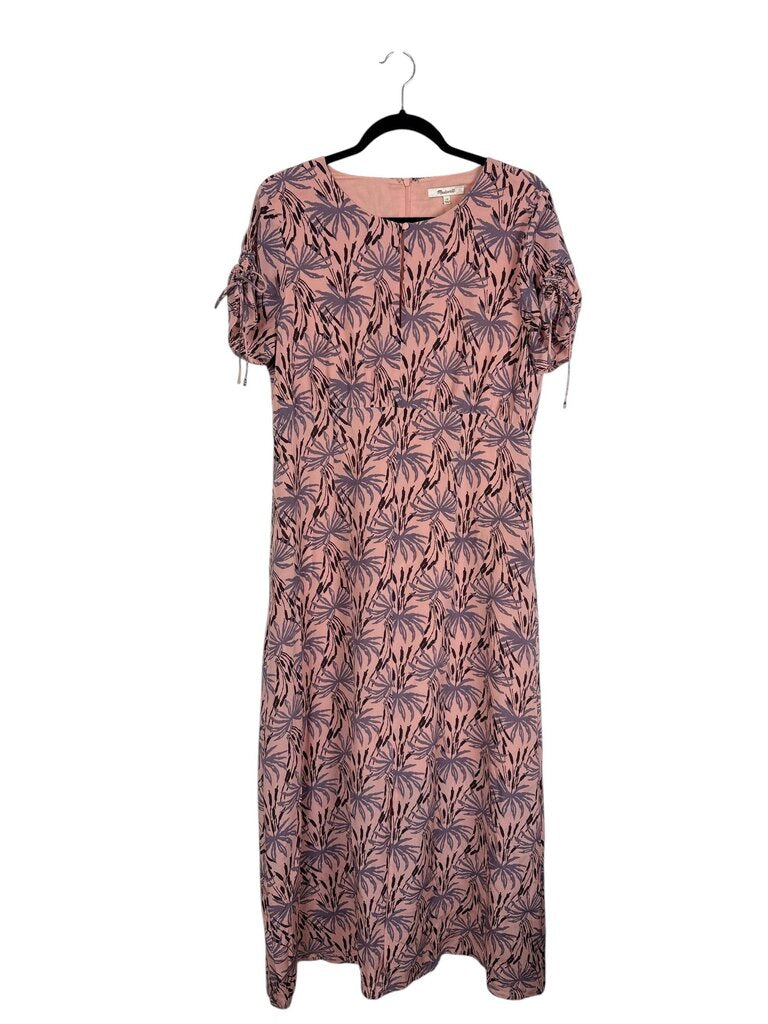 MADEWELL SILK PRINT MIDI DRESS