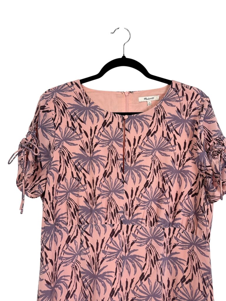 MADEWELL SILK PRINT MIDI DRESS